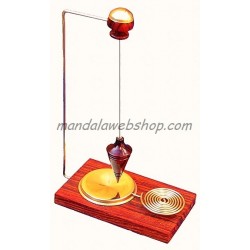 Pendulum VERITAS on Base Wood and Brass (dowsing, clairvoyance)