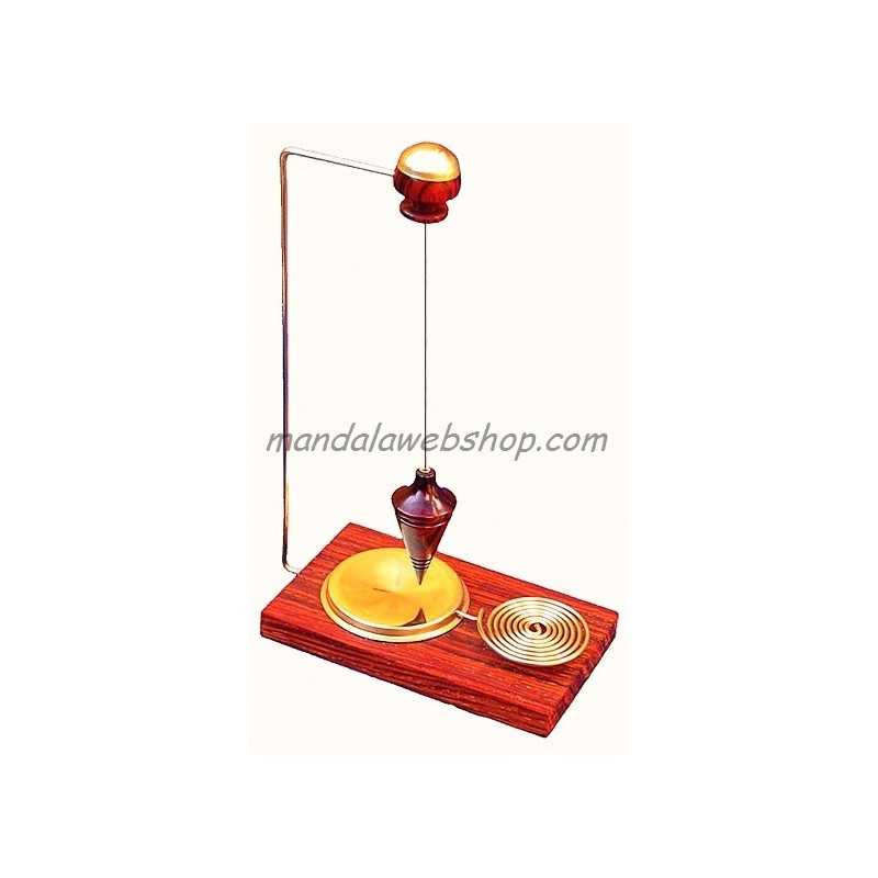 Pendulum VERITAS on Base Wood and Brass (dowsing, clairvoyance)