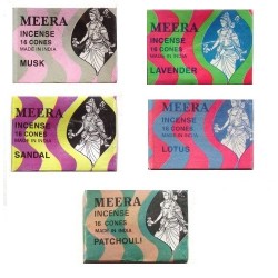 Encens Meera - Boite de 16 Cônes à l'unité - 17 Parfums au choix