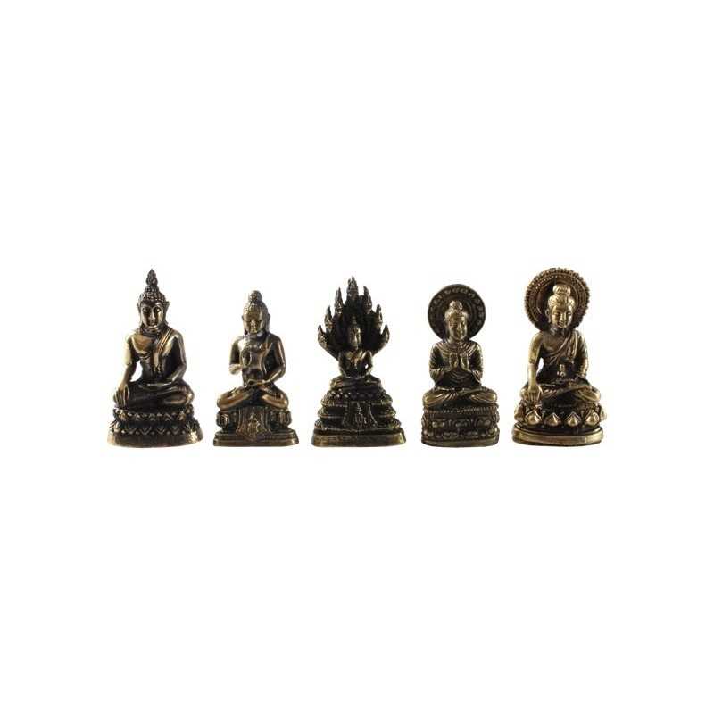 Mini Statue Bouddha Laiton 3,5 cm - Lot de 5 