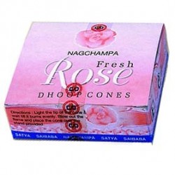 Encens Cône Fresh Rose - Boite de 12 Cônes