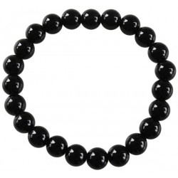 Bracelet Perles Rondes Onyx Noir - 8 mm