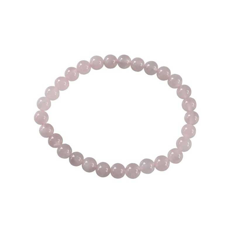 Bracelet Perles Rondes Quartz Rose - 6 mm Bracelet Perles Rondes Quartz Rose - 6 mm