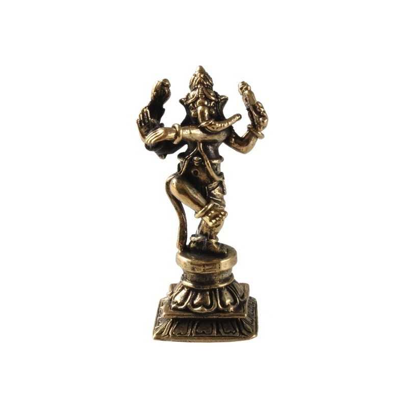 Mini Statue Ganesh Debout en Laiton 3,5 cm