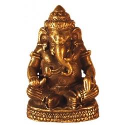 Mini Statue Ganesh Assis Laiton 1,5 x 3 cm