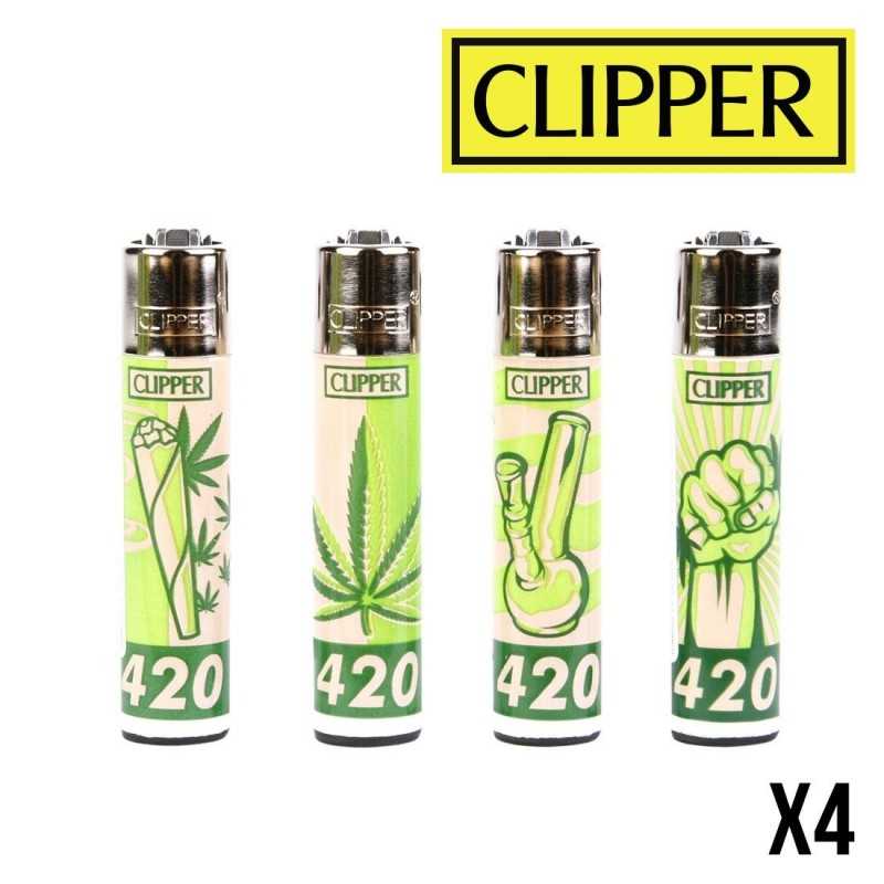 Briquet CLIPPER GREEN 420 x4